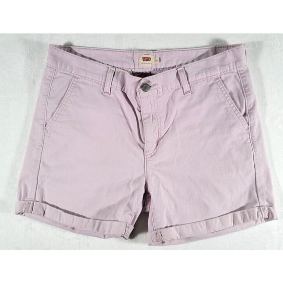 Levi's Strauss Pink Size 30 Women's Classic Mid Rise Shorts Cuffed - Picture 1 of 9